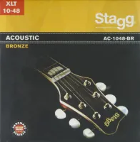 STAGG AC-1048-BR Струны для акустической гитары. Супер легкие (10-14-23-30-38-48), бронза