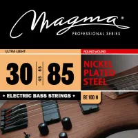 Magma Strings BE100N - Струны для бас-гитары 30-85, Серия: Nickel Plated Steel, Калибр: 30-45-65-85, Обмотка: круглая, никелированая сталь, Натяжение: