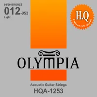 Olympia HQA 1253 High Quality Acoustic 80/20 Bronze струны для акустических гитар, 6 струн, натяжение Light, сердечник американская сталь, калибры струн .012, .016, .024w, .032w, .042w, .053w