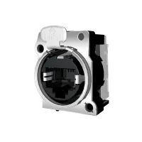 Seetronic SE8FBV-C6 Разъем RJ45 панельный, CAT6, PoE++, вертикальное крепление на печатную плату, металлическая панель, система блокировки с защелкой, совместим с корпусами SE8MC-1-NEW и SE8MC-02-NEW или любого стандартного разъема RJ45, для панелей толщи