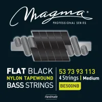 Magma Strings BE500NB - Струны для бас-гитары 53-113, Серия: Nylon Black Tapewound, Калибр: 53-73-93-113, Обмотка: плоская, обёрнутая нейлоновой ленто