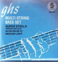 GHS 5ML-STB 5-String Super Steels Medium Light 44-121 струны для 5-струнной бас-гитары, сталь