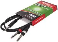 FORCE FLC-25/1,5 - аудио шнур, инсертный, "моно" джек 1/4" --- 2 x джек 1/4" , "моно" - длина 1,5 метра, черного цвета