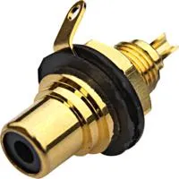 Seetronic TX-Z1- Панельный разъем RCA (розетка), крепится гайкой, золотистый