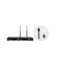 T-521UV Двухканальная радиомикрофонная система, приёмник +1 ручной+1 головной микрофоны