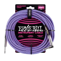 Ernie Ball 6069 кабель инструментальный, прямой / угловой джеки, 7,62м, цвет пурпурный