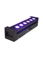 Double Bar 6x30
    Прожектор Double Bar 6x30
Аккумуляторный прожектор. Источник света 6 шт 8 Вт и 30 шт по 0,25 Вт диодов RGBW. Угол раскрытия луча 25°. Встроенный widmx приемник. Габариты 411x95x95 мм. Вес 2,9кг.