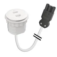 FORMING FUNCTION 9355055101- Встраиваемая розетка для монтажа в стол с 2 разъемами USB, цвет белый