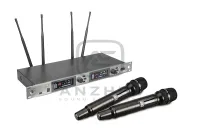 Anzhee RSD100 dual HH - Профессиональная 2 канальная радиосистема с двумя ручными передатчиками, 760 каналов, АЧ диапазон 50 - 15000 Гц, дистанция приема 80 м, соотношение сигнал/шум 90 дБ, динамический тип капсюля
