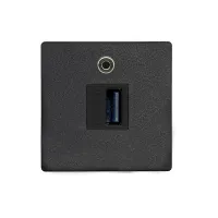ABL 2T0010UA- Сдвоенный модуль подключения IMP с разъемами 1xUSB 3.0, тип А и 1x проходной miniJack 3,5 мм, черный