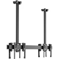 Vogels C1215 Dual Black- Потолочное крепление для видеостены 1х2 из дисплеев диагональю 42–55'' («спина-к-спине»), длина штанги 1500 мм, макс. нагрузка 160 кг