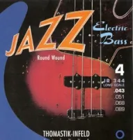 JR344 Jazz Round Wound Комплект струн для бас-гитары, никель, круглая оплетка, 43-89, Thomastik