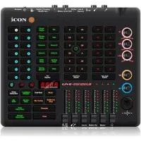 Аудиоинтерфейс USB [110312A2011] Icon [Live Console] для стримов, DSP обработка, фейдеров: 6, энкодеров: 5, дисплеи: 4, XLR микр. вход, 1/4" TRS, 1/4" TS, 1/8" Stereo mini Jack/ 2x1/4" TRS, 1/8" Stereo mini Jack, 2x1/8" Stereo mini Jack, USB-C