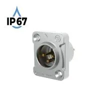 ROXTONE J3F2C-W-67 Разъем cannon (XLR) панельный папа 3-х контактный, IP67, покрытие контактов: золото,, цвет: черный