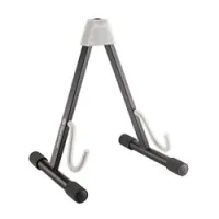 K&M 17540-013-00  стойка для электрогитары без держателя грифа, 1,86 кг, черная с белыми вставками
