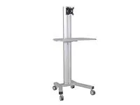 ErgoFount KFT 1201/2 Silver- Комплект напольной мобильной стойки для 2 мониторов диагональю 10–24'', высота 1450 мм, макс. нагрузка 20 кг