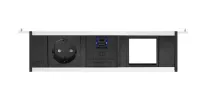 ABL 2M80F1A4- Розеточная станция серии Level тип F (Level-F) с 1 розеткой, 1xUSB-A, 1xUSB-C и 1 слотом для IMP, черная с серебристым