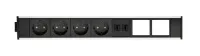 ABL 2M200410- Розеточная станция серии Link с 4 розетками, 2xUSB-A и 2 слотами для IMP, черная с серебристым