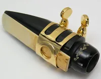 Gilded prototype ligature for soprano saxophone Woodstone - Prototype gilded brass ligature for soprano saxophone for powerful and vivid sound