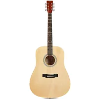 SX SD104G Гитара акустическая, корпус: липа, гриф: окуме, накладка грифа и нижний порожек: палисандр, колки: хромированное покрытие, цвет натуральный глянцевый
