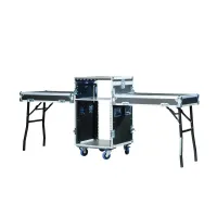 ИМЛАЙТ RCC9-480-K10U-180-12U-T Рэковый кейс глубиной (x) мм и высотой U (см. артикул), DIN рейка с 2-х сторон, ламинированная фанера 9мм, с колесами в100мм, 2-а колеса с тормозом.<br>Верхняя консоль (K) длиной U, две крышки имеют откидные опоры для исполь