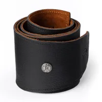 BMF11BN Ремень для гитары, черный/натуральный, кожаный, ширина 3.5", Dunlop