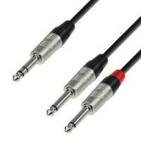 Adam hall k4 yvpp 0300 - кабель аудио, rean trs (jack) stereo 6.3 mm - 2 х trs (jack) mono 6.3 mm, 0.22 мм2, 3 м