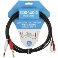 SZ-Audio 2 RCA - 2X 6,3 3m - Аудиокабели