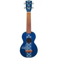 Mahalo MK1BATBU Укулеле с чехлом, цвет Transparent Blue, с рисунком
