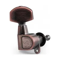 SCHALLER M6CL (арт.10010823) колки для электрогитары , серия M6, 3-слева + 3-справа, большие металлические лепестки крутилок, цвет медный винтаж, соотношение 1:12, диаметр отверстия 9,8 мм, ручной полировки. (Старый артикул: 5029)