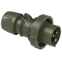 PCE Вилка настенная 16А/230V/1P+N+E/IP67, бронзово-зелёный 5132-6k.u