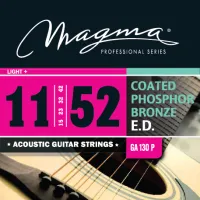 Magma Strings GA130P - Струны для акустической гитары 11-52, Серия: Coated Phosphor Bronze, Калибр: 11-15-23-32-42-52, Обмотка: круглая, фосфористая б