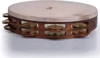 Symphonic tambourine Pearl PETM-1018CB - 10 inch tambourine with a leather head and 18 copper and phosphor bronze plates in two rows