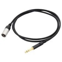 Cordial CFM 0,6 MV инструментальный кабель  XLR male/джек стерео 6,3 мм, 0,6 м, черный