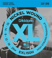 EXL150H Nickel Wound Комплект первых струн для электрогитары, High-Strung/Nashville 10-26, D'Addario