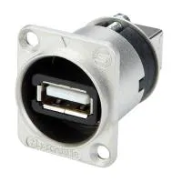 Seetronic SAUSB-W- Панельный переходник USB, тип A (розетка) — USB, тип B (розетка), серебристый