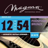 Magma Strings GA140PB - Струны для акустической гитары 12-54, Серия: Phosphor Bronze, Калибр: 12-16-24-34-44-54, Обмотка: круглая, фосфористая бронза,