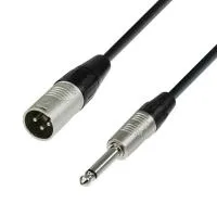 Adam hall k4 mmp 0500 - кабель микрофонный, rean xlr (m) - trs (jack) mono 6.3 mm, 0.22 мм2, 5 м
