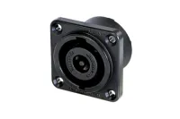 Neutrik nl8mprxx-bag панельный разъём speakon male 8-контактный, квадратный фланец, металлический черненый корпус