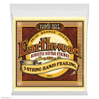 ERNIE BALL 2061 Earthwood 80/20 Bronze Frailing 10-24 - Струны для банджо