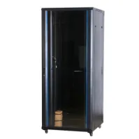 [W32U80R] Рэковая стойка Wize Pro [W32U80R] 19”, 32U, 600х800 мм, стеклянная передняя дверь, задняя дверь - металл, цвет RAL 7035, вент. панель с 2 вентиляторами, колеса, рэковые гайки: 20 шт, макс. вес нагрузки 800 кг, сталь, серый (3 места)