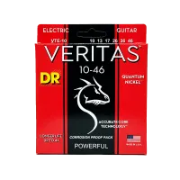 DR VTE-10 - струны для электрогитары, Калибр: 10-46, Серия: VERITAS™, Обмотка: никель, Покрытие: сверху корда