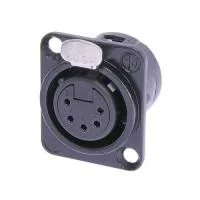 Neutrik NC5FD-L-BAG-1 панельный разъем XLR female черненый корпус 5 контактов