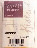 Rico DCT02405 Reserve Classic Трости для кларнета Bb, размер 4.0+, 2 штуки в упаковке.