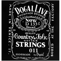Acoustic guitar string set Dogal D133C - Nickel-plated steel tops and phosphorus-bronze wound bass with hexagonal core. Medium tension, thickness .011-.050 inch.