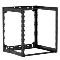 Caymon OPR312A/B Стойка телекоммуникационная с открытой рамой 19". Материал сталь.  Открытая конструкция. Монтажная высота 12U. Габаритные размеры, мм (Ш x В (без резиновых ножек) x Г): 520 x 558 x 300-450.  Масса 9 кг. Цвет черный (RAL9004)