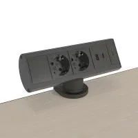 FORMING FUNCTION 9102000809- Розеточная станция серии Axessline с 2 розетками, 1xUSB-A, 2xUSB-C, черная