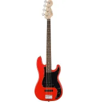 FENDER SQUIER AFFINITY PJ BASS BWB PG RCR бас-гитара, цвет красный с черныйм пикгардом