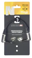 STAGG NPC010LR - профессиональный соединяющий гитарный шнур, гнутые джеки 1/4"  типа NEUTRIK, длина 10 см, черного цвета. Невероятно качественный