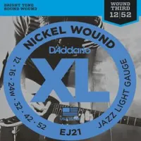 D`addario ej-21  cтруны для электрогитары nickel wound, никель, 12-52, jazz light